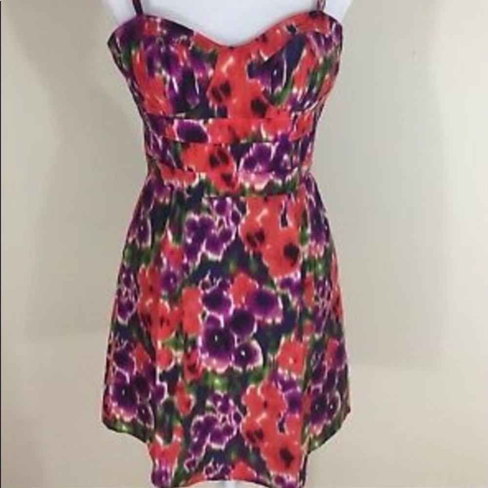 BEBE Silk Cocktail Dress Multicolored M